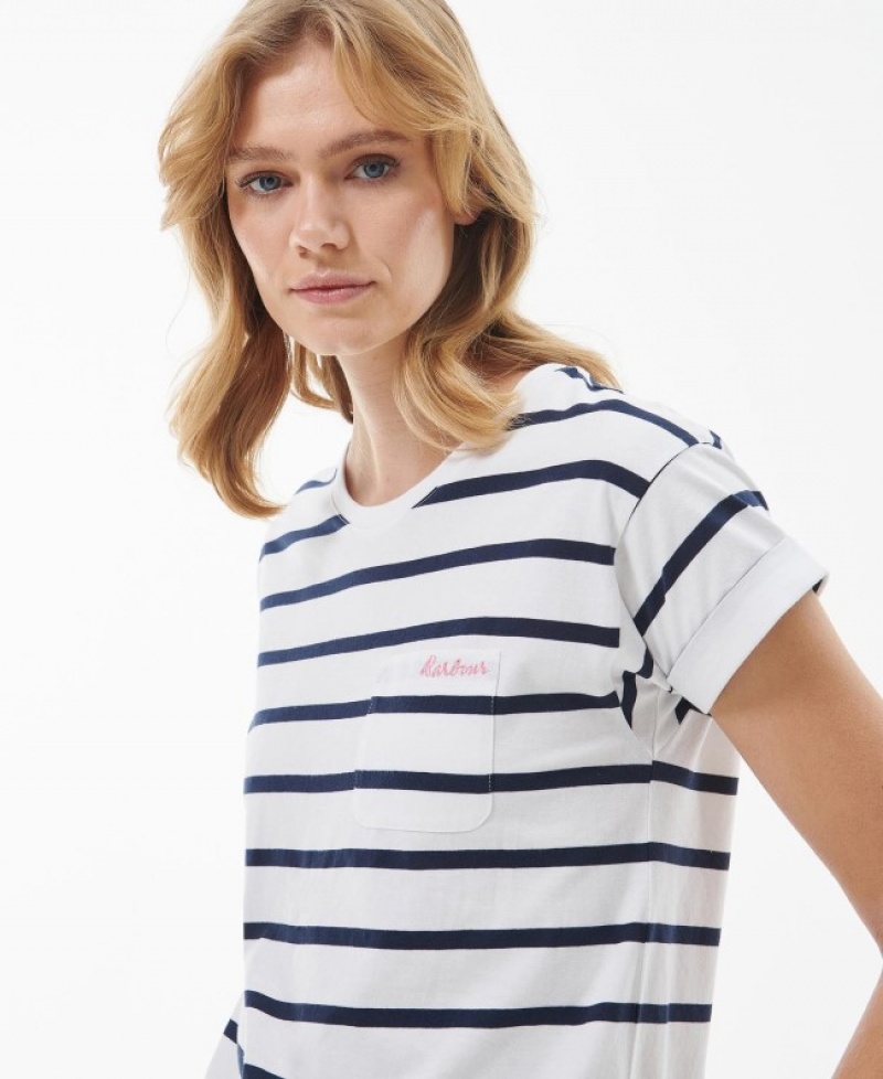 Barbour Otterburn Stripe Albi Negrii | LPDQ9989
