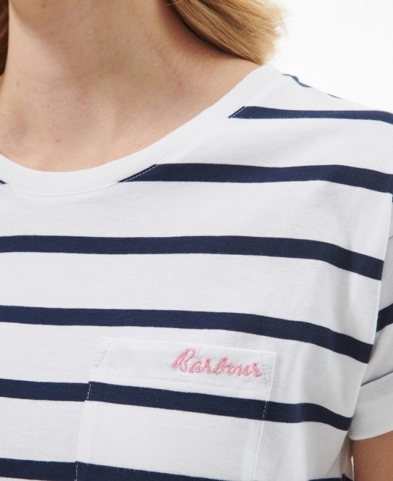 Barbour Otterburn Stripe Albi Negrii | LPDQ9989