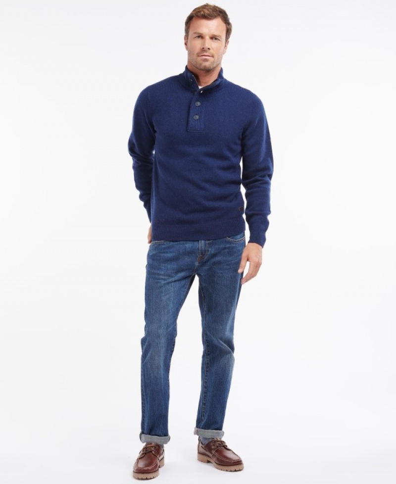 Barbour Patch Half Zip Albastri Inchis | MNQL0643