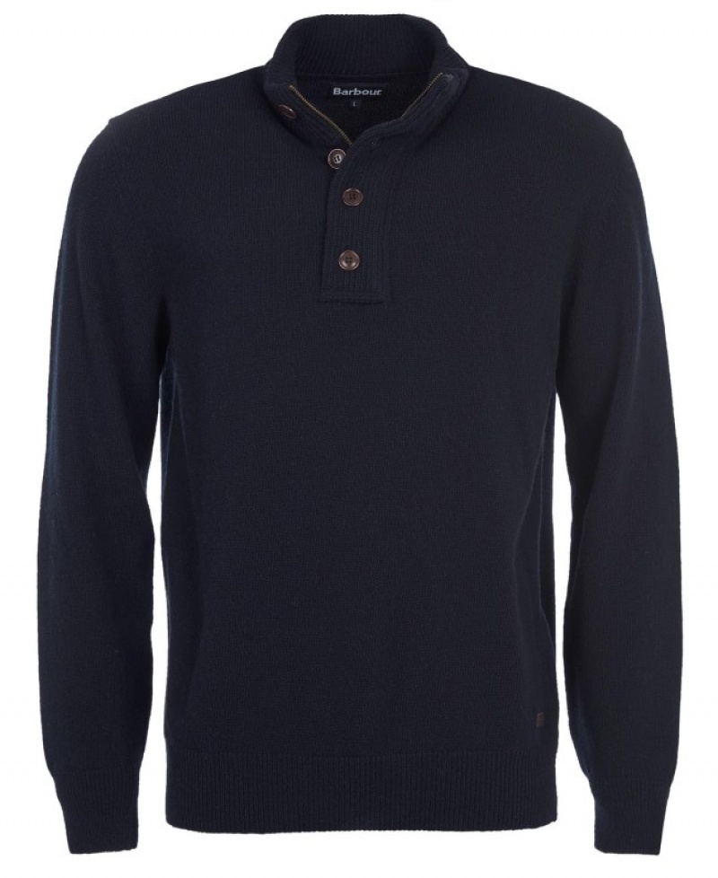 Barbour Patch Half Zip Bleumarin | FAAN0191