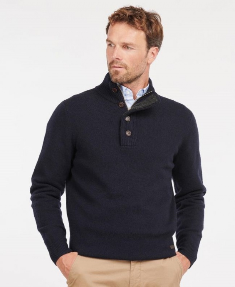 Barbour Patch Half Zip Bleumarin | FAAN0191