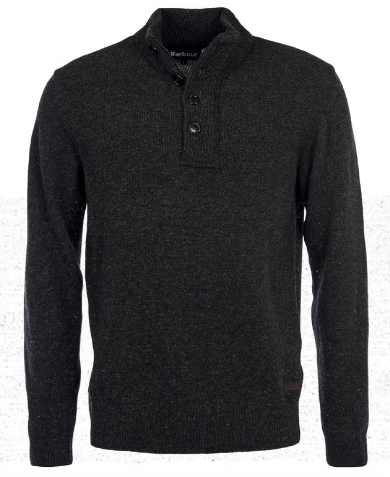 Barbour Patch Half Zip Gri Inchis | WOAH8560
