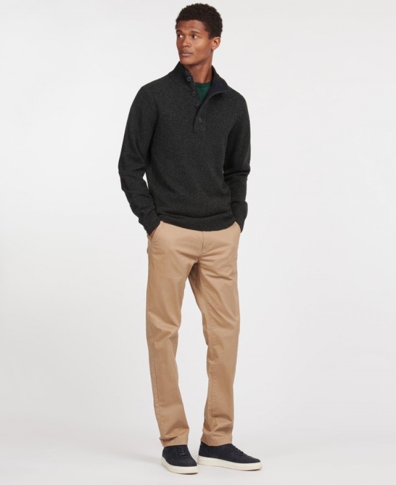 Barbour Patch Half Zip Gri Inchis | WOAH8560
