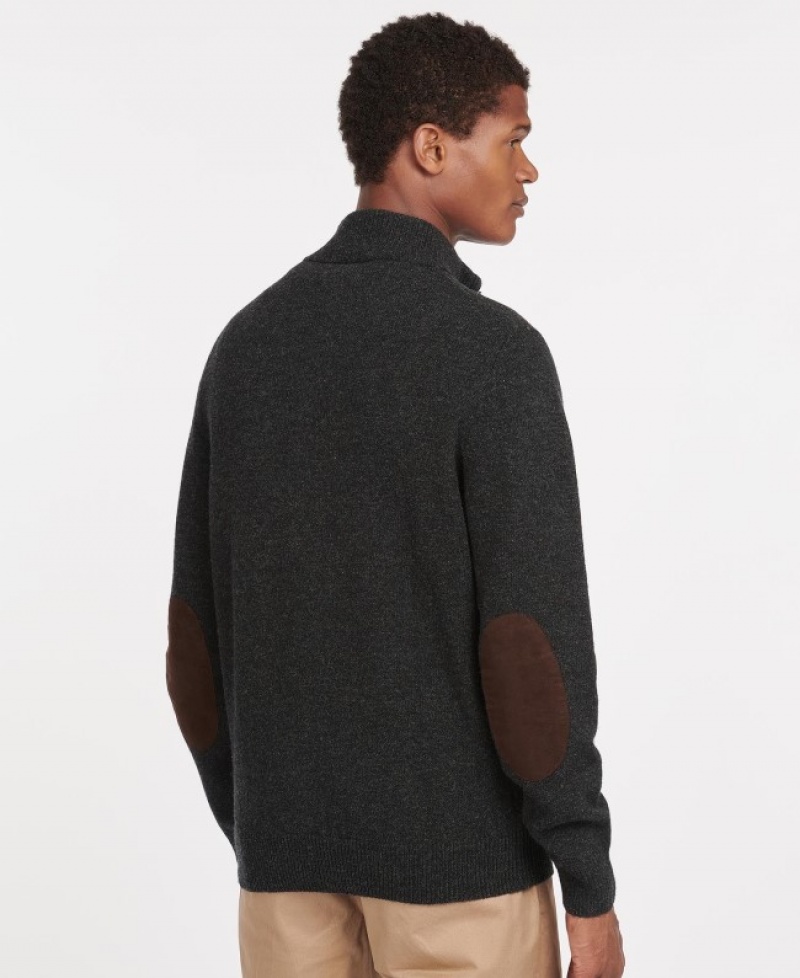 Barbour Patch Half Zip Gri Inchis | WOAH8560