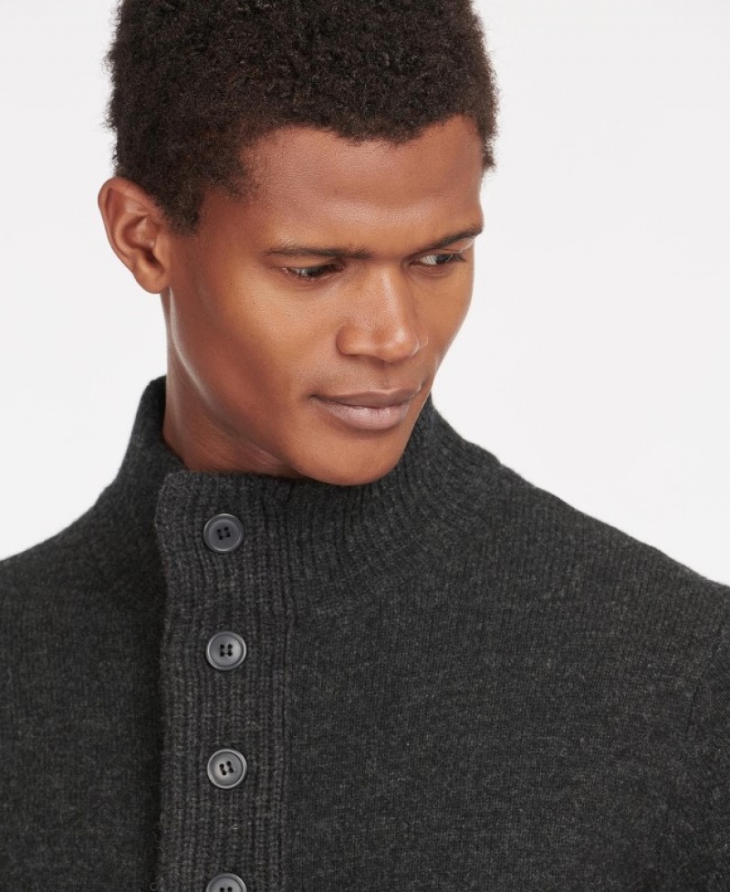 Barbour Patch Half Zip Gri Inchis | WOAH8560