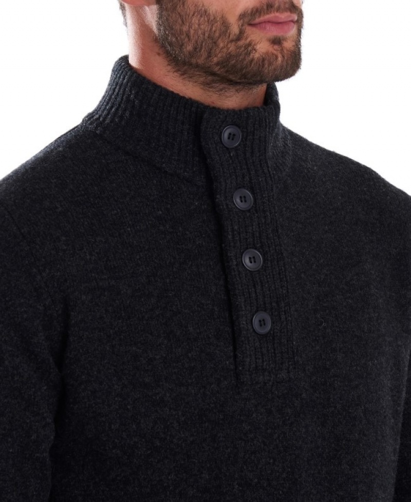 Barbour Patch Half Zip Gri Inchis | WOAH8560