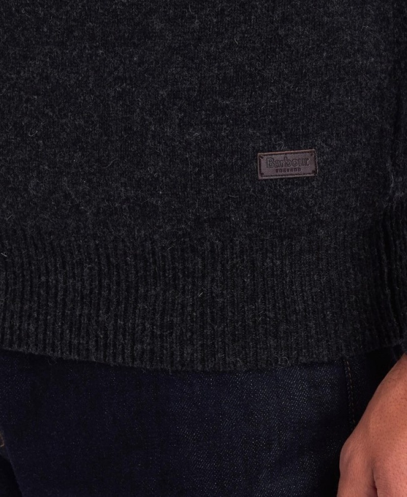 Barbour Patch Half Zip Gri Inchis | WOAH8560