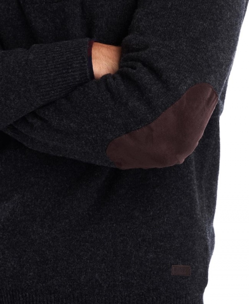 Barbour Patch Half Zip Gri Inchis | WOAH8560