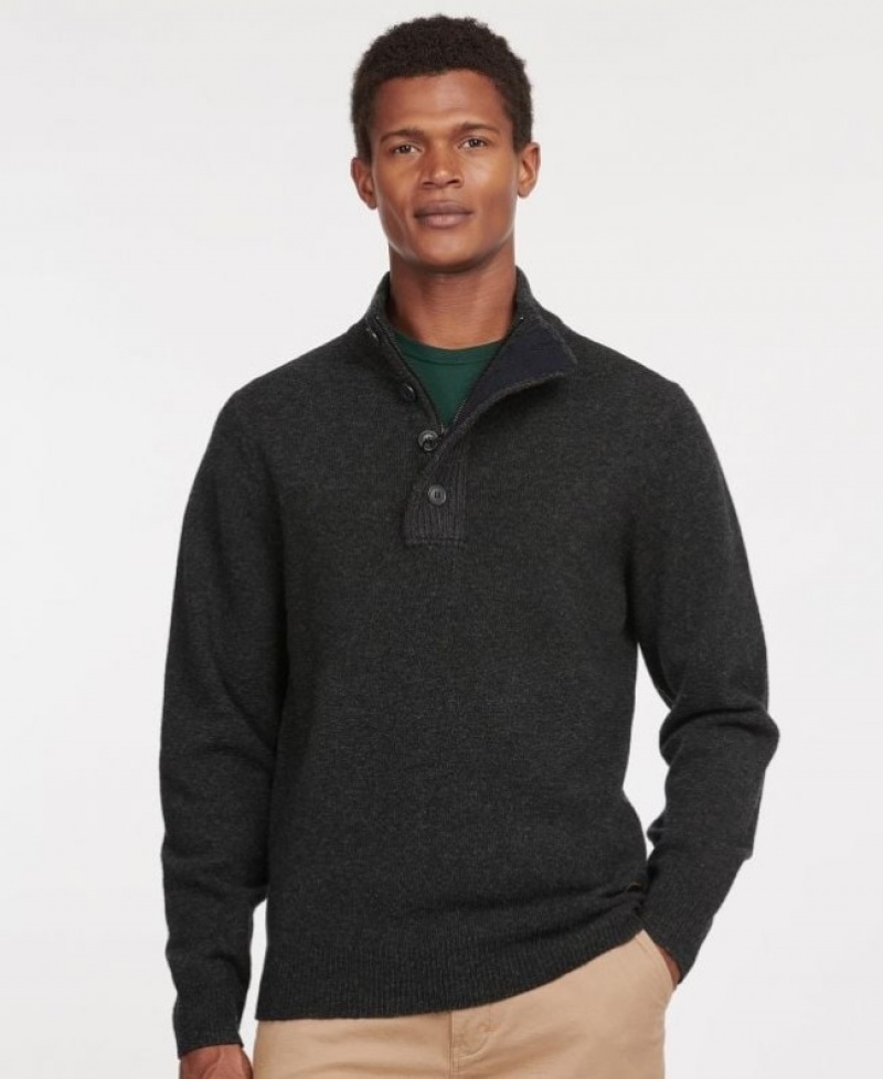 Barbour Patch Half Zip Gri Inchis | WOAH8560