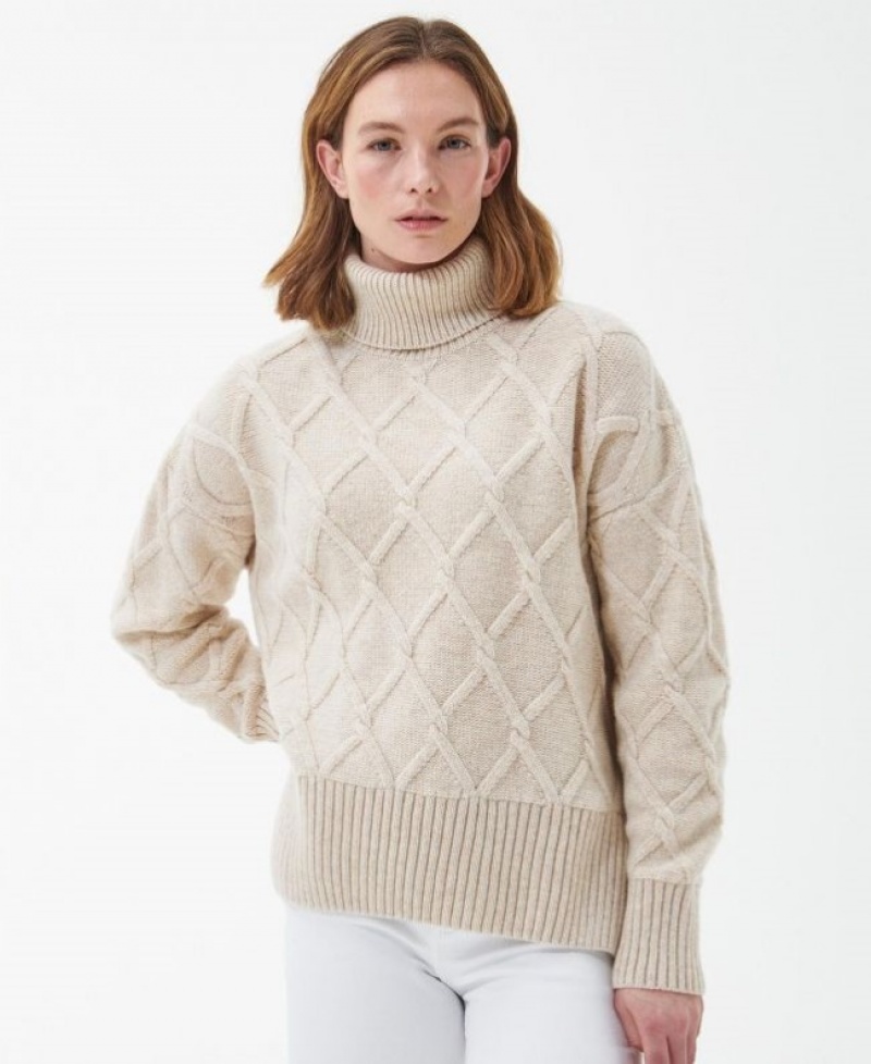 Barbour Perch Tricotate Bej | OFHW9544