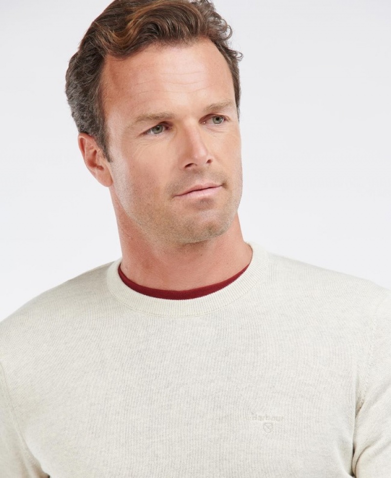 Barbour Pima Bumbac Crew Neck Albi | SEVO5198