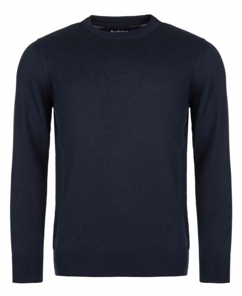 Barbour Pima Bumbac Crew Neck Bleumarin | QRZM3983