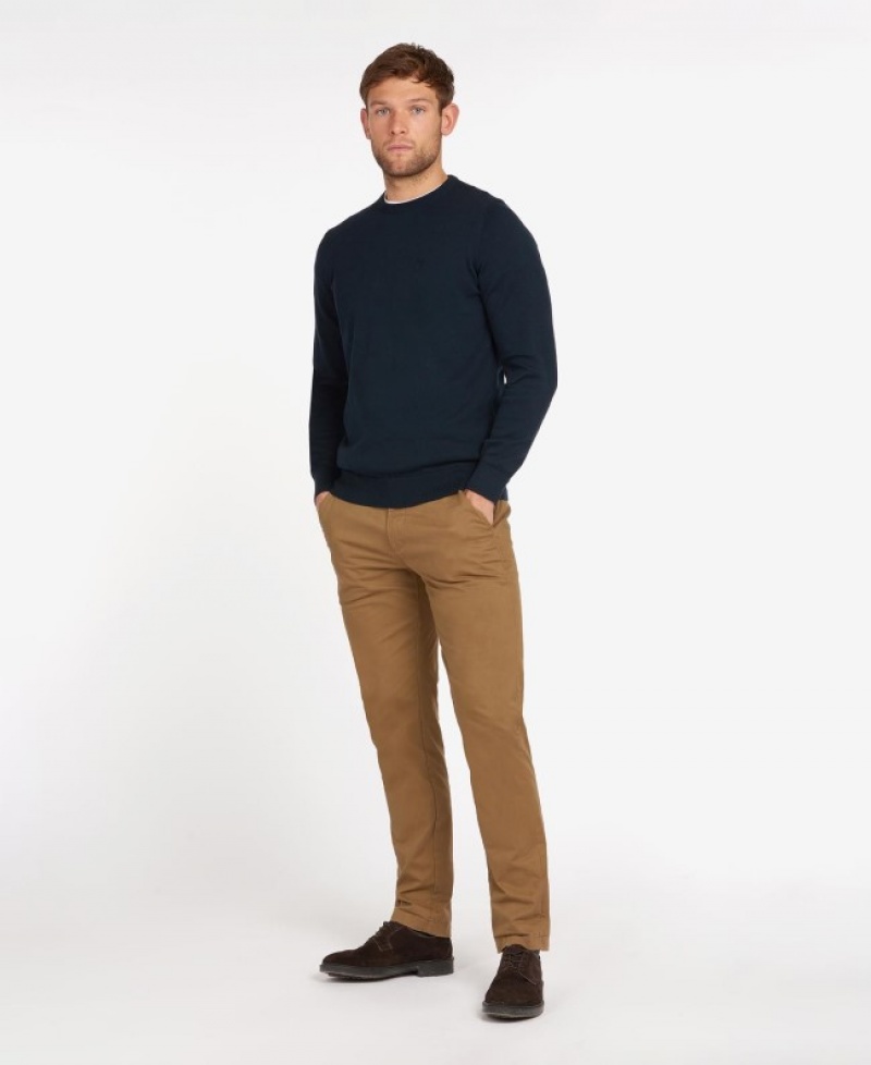 Barbour Pima Bumbac Crew Neck Bleumarin | QRZM3983