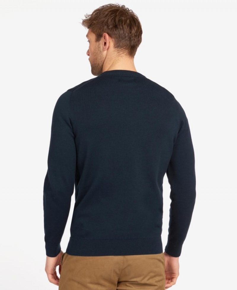 Barbour Pima Bumbac Crew Neck Bleumarin | QRZM3983