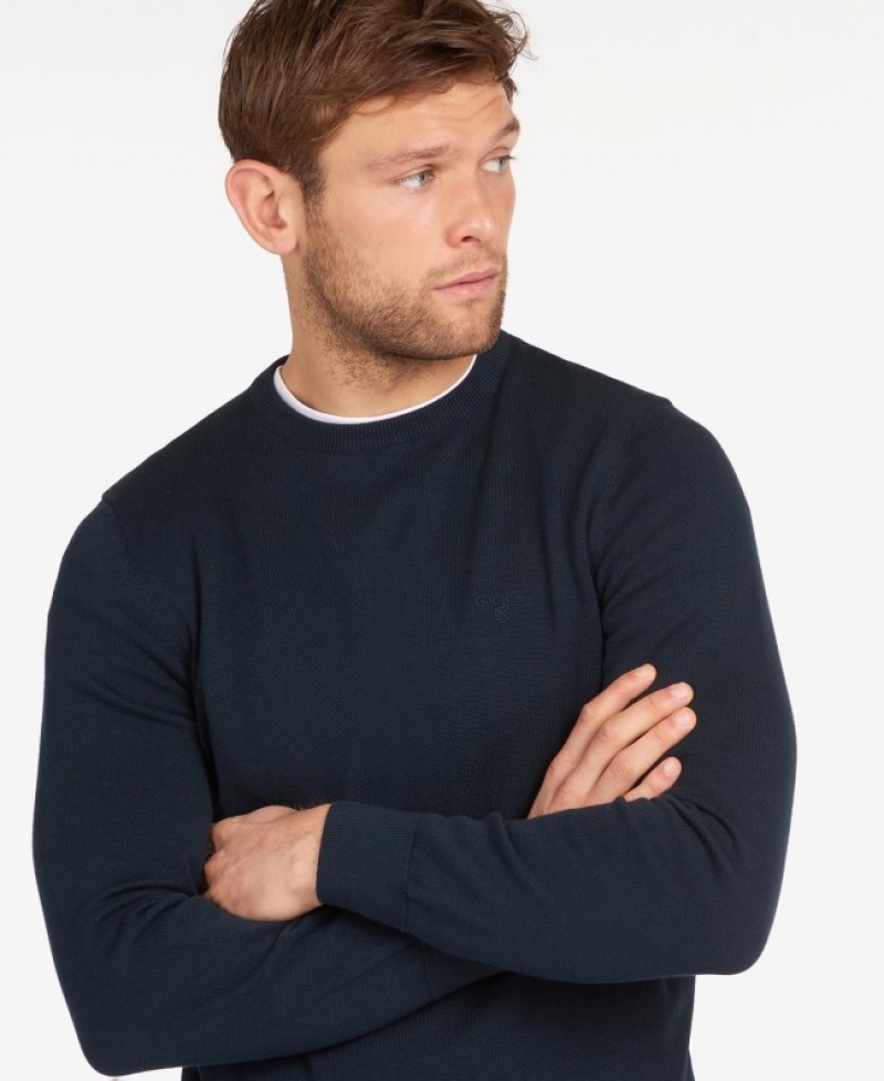 Barbour Pima Bumbac Crew Neck Bleumarin | QRZM3983