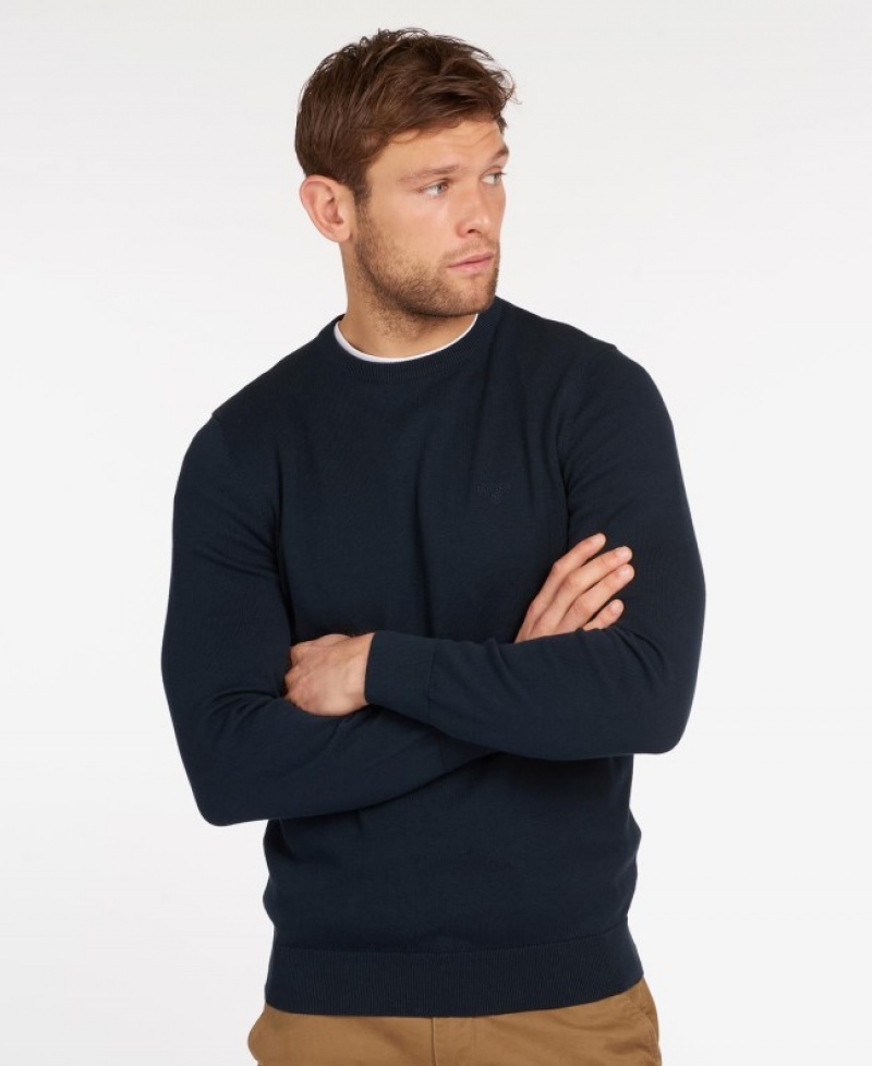 Barbour Pima Bumbac Crew Neck Bleumarin | QRZM3983