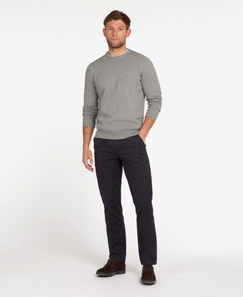 Barbour Pima Bumbac Crew Neck Gri | PDPS6226