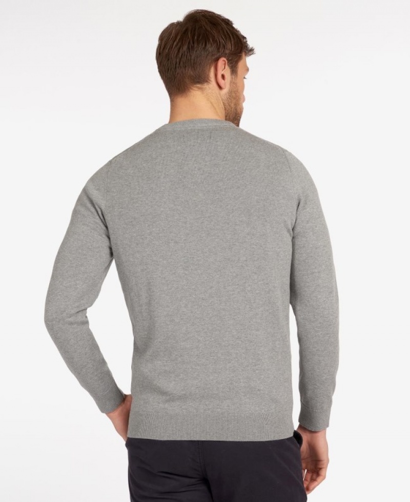 Barbour Pima Bumbac Crew Neck Gri | PDPS6226