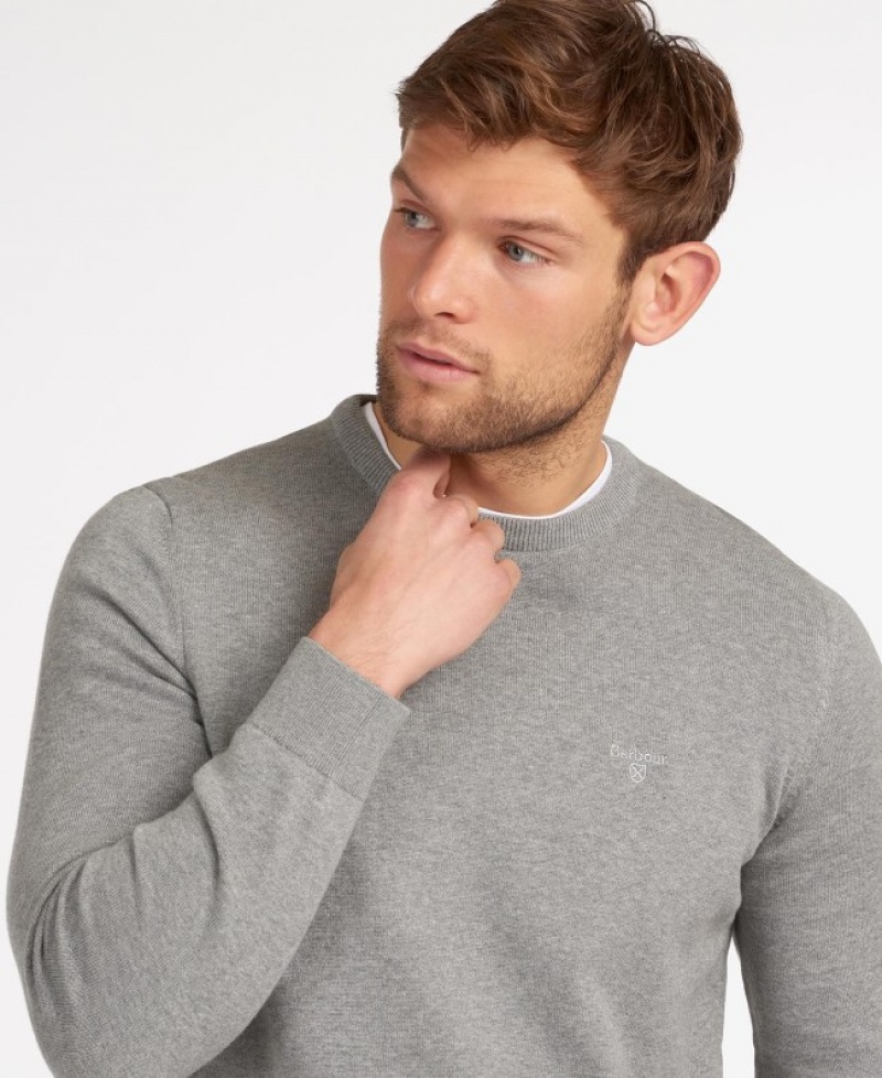 Barbour Pima Bumbac Crew Neck Gri | PDPS6226