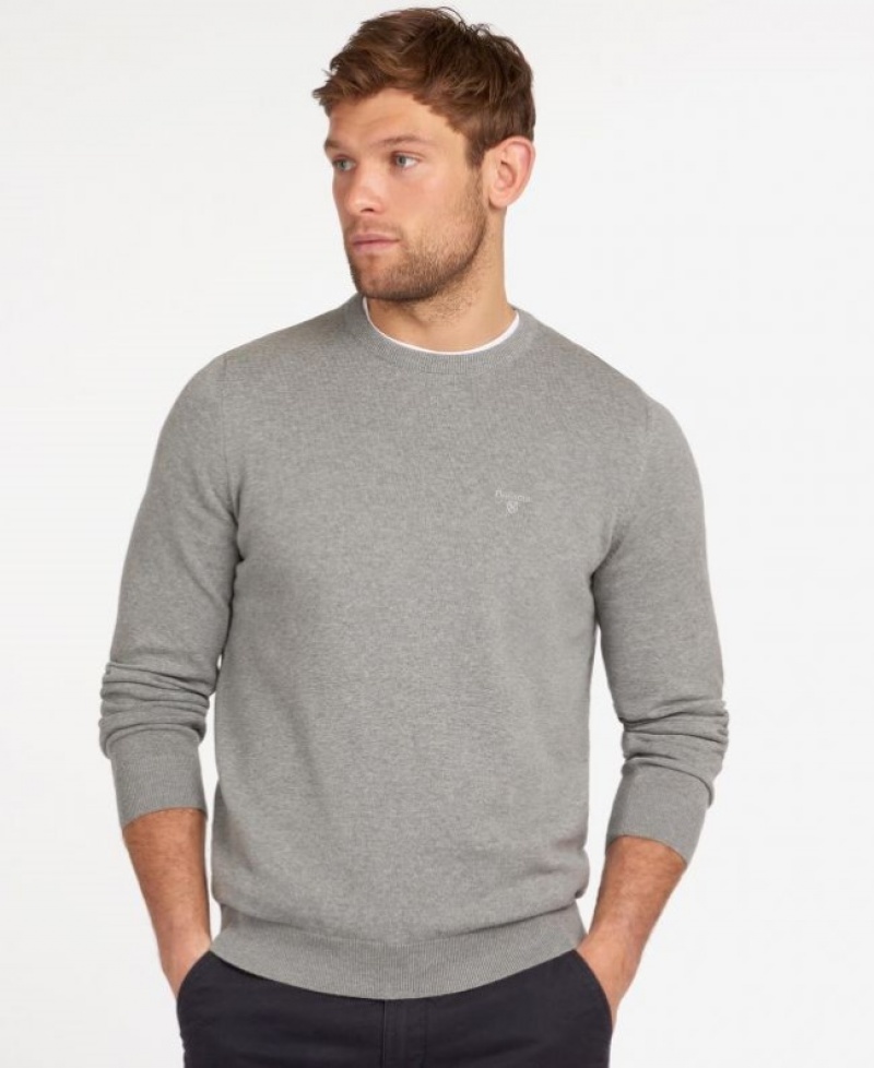 Barbour Pima Bumbac Crew Neck Gri | PDPS6226