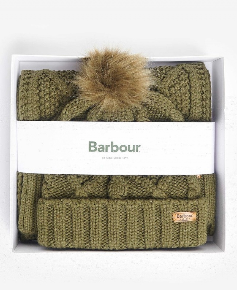 Barbour Ridley Beanie & Scarf Verzi | ECAE3252
