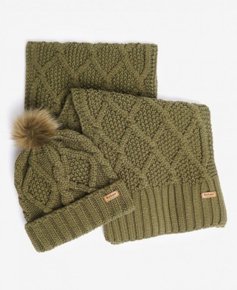 Barbour Ridley Beanie & Scarf Verzi | ECAE3252