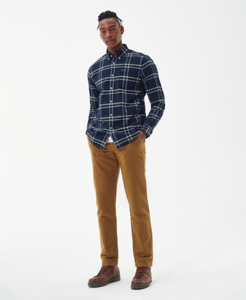 Barbour Ronan Tailored Check Albastri | KHMW9115