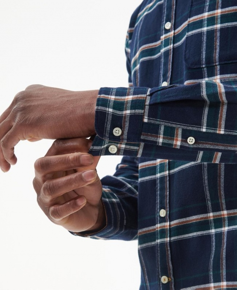 Barbour Ronan Tailored Check Albastri | KHMW9115