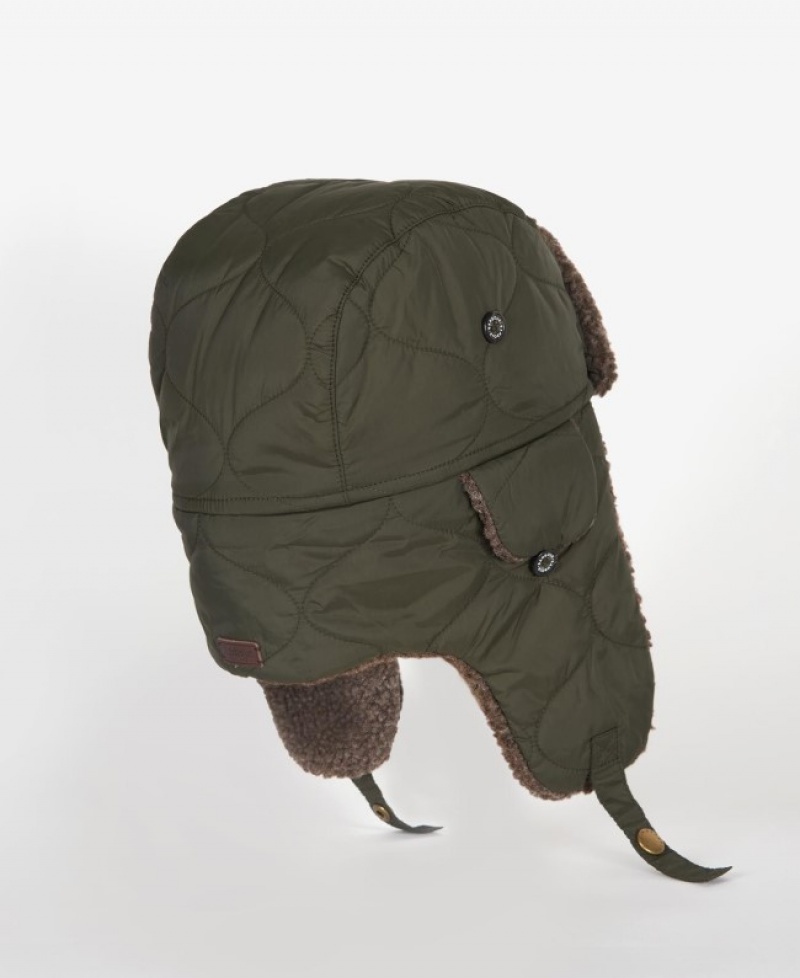 Barbour Sandbay Matlasat Trapper Masline Verzi | AOYX3852