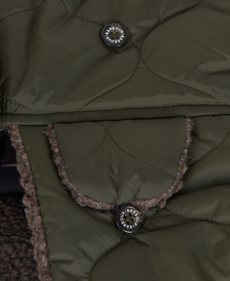 Barbour Sandbay Matlasat Trapper Masline Verzi | AOYX3852