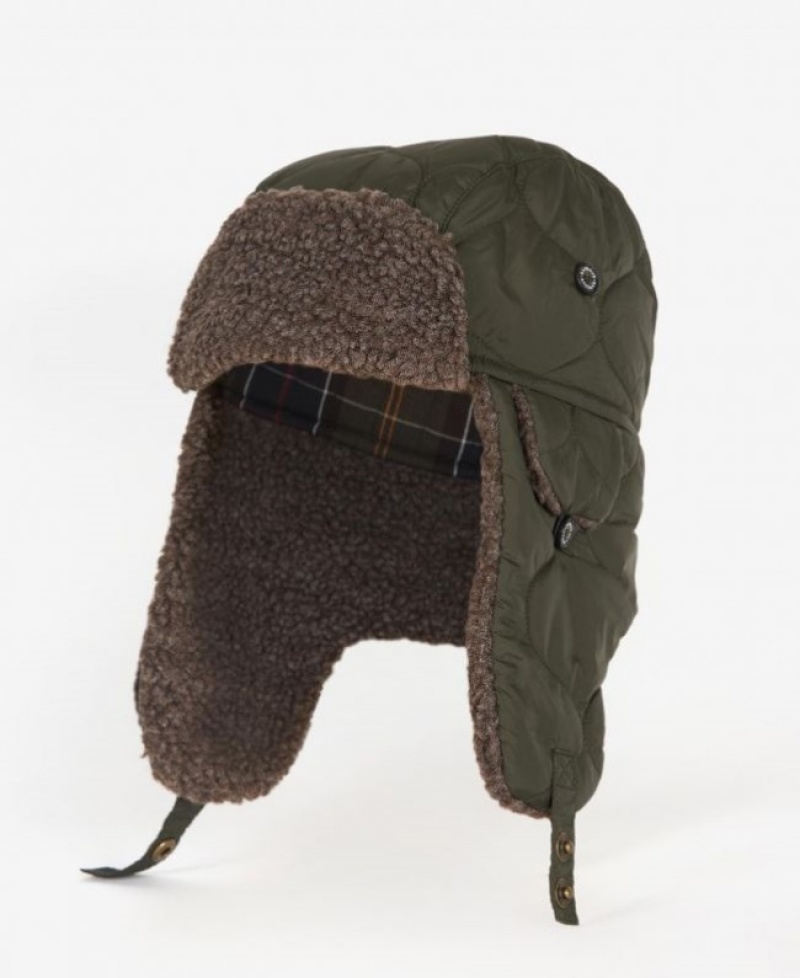 Barbour Sandbay Matlasat Trapper Masline Verzi | AOYX3852