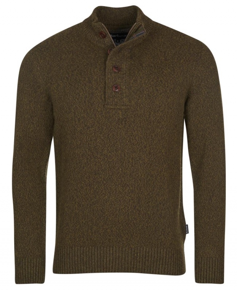Barbour Sid Half Zip Masline Verzi | FNMB9270