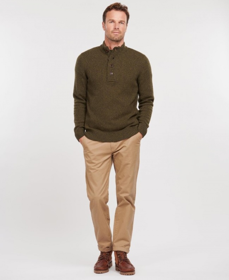 Barbour Sid Half Zip Masline Verzi | FNMB9270