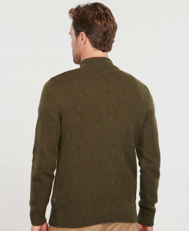 Barbour Sid Half Zip Masline Verzi | FNMB9270