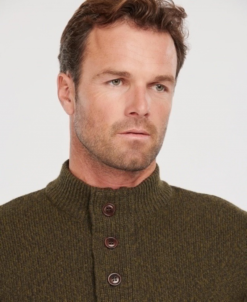 Barbour Sid Half Zip Masline Verzi | FNMB9270