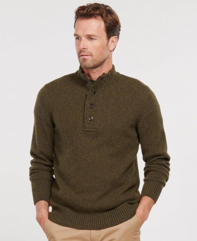 Barbour Sid Half Zip Masline Verzi | FNMB9270