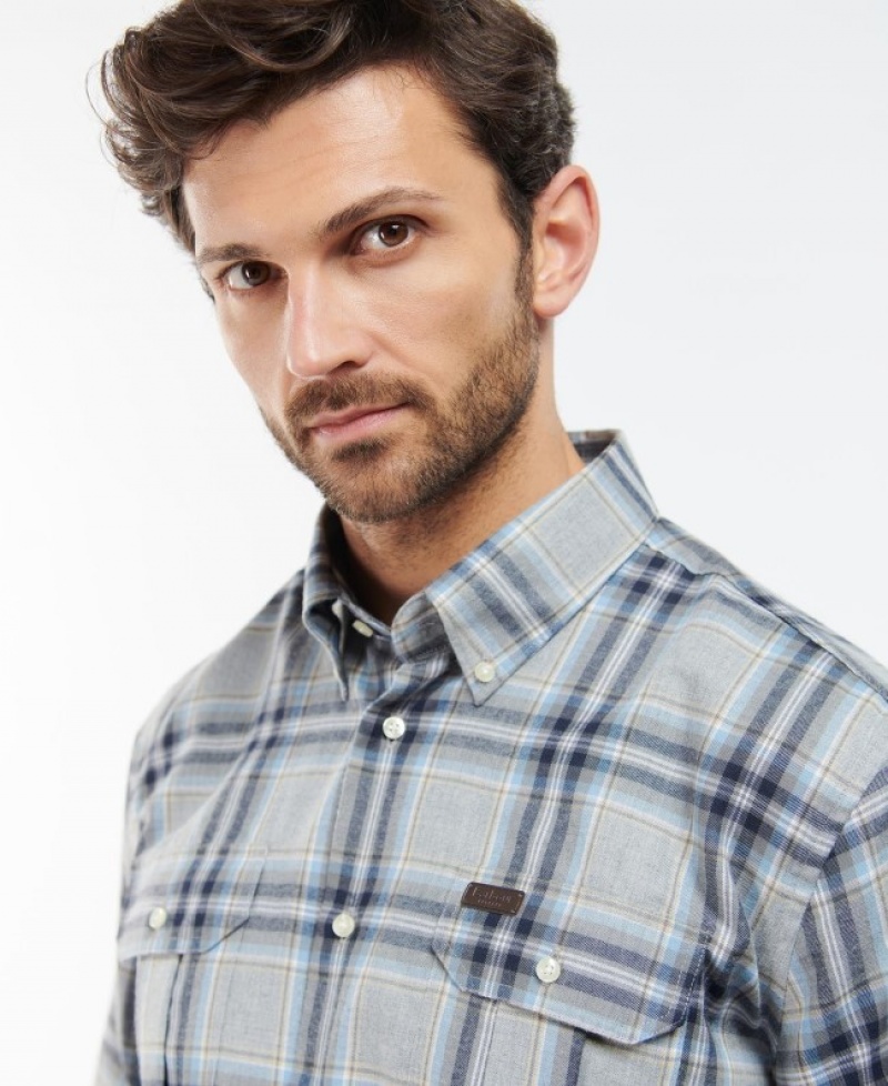 Barbour Singsby Thermo Weave Albastri Gri | AKFY8203
