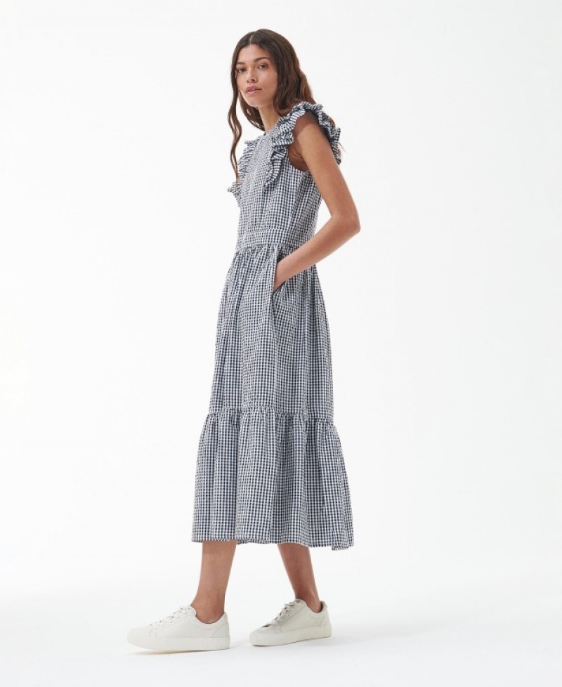 Barbour Thistle Midi Negrii Albi | INWZ8909