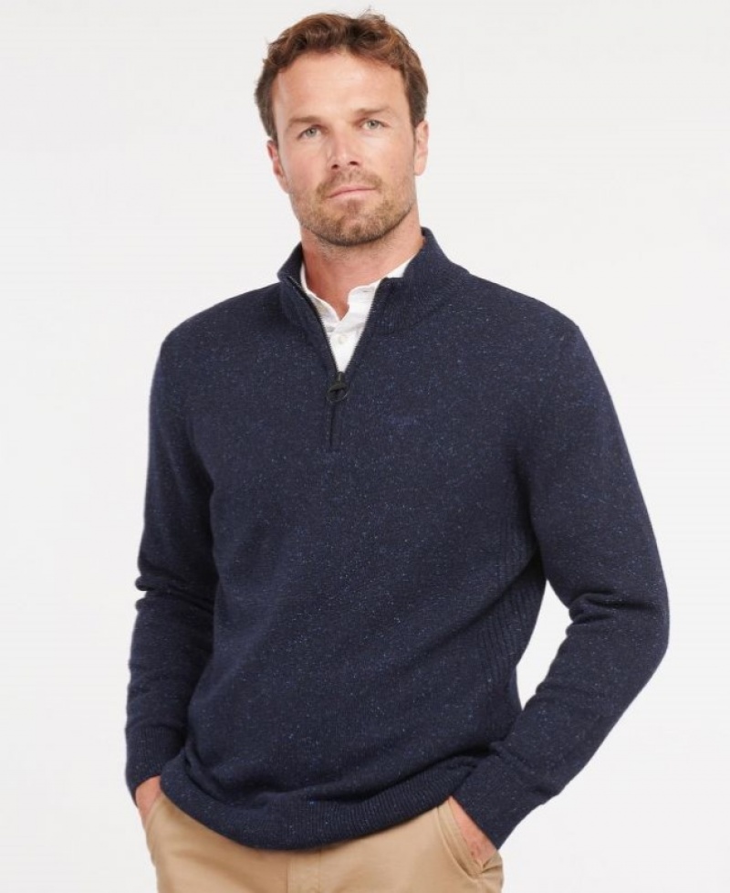 Barbour Tisbury Half Zip Bleumarin | NHJO7587
