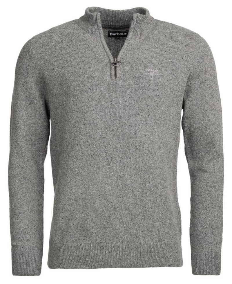 Barbour Tisbury Half Zip Gri | SVQW6744