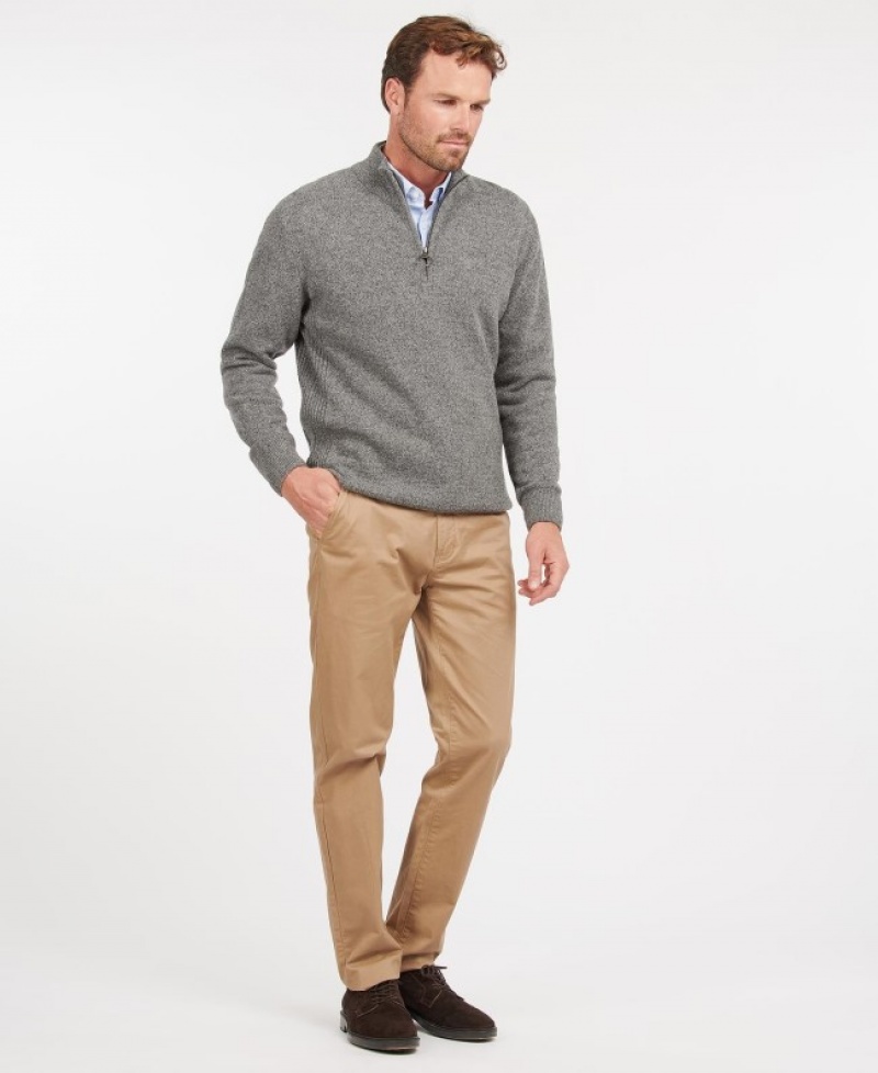 Barbour Tisbury Half Zip Gri | SVQW6744