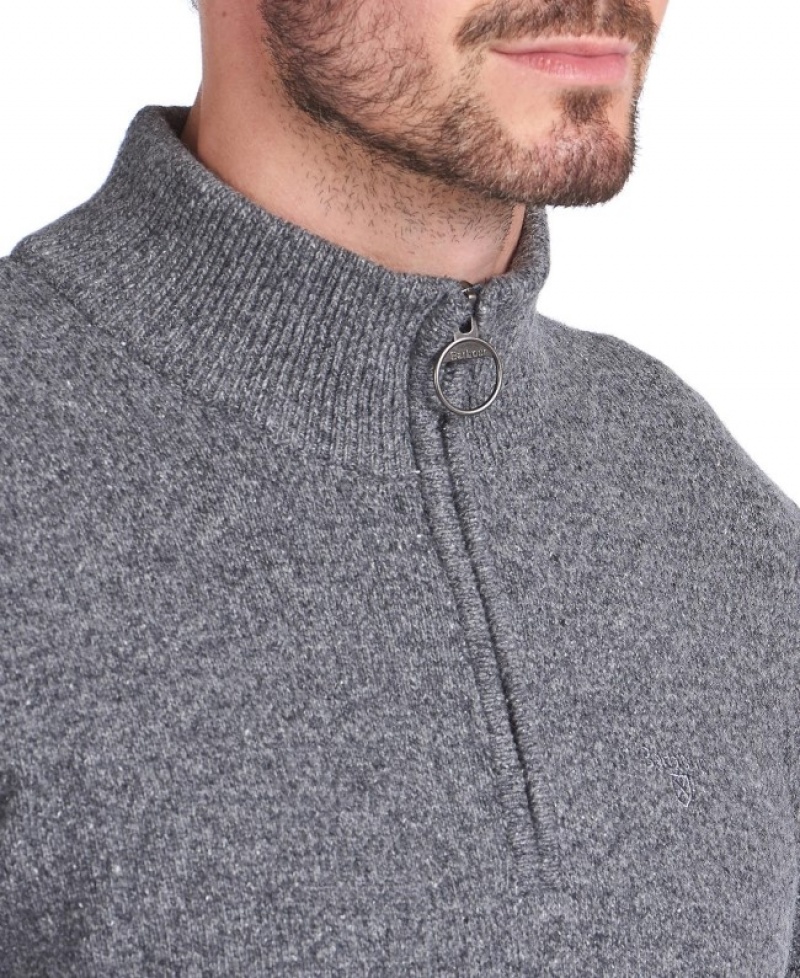 Barbour Tisbury Half Zip Gri | SVQW6744