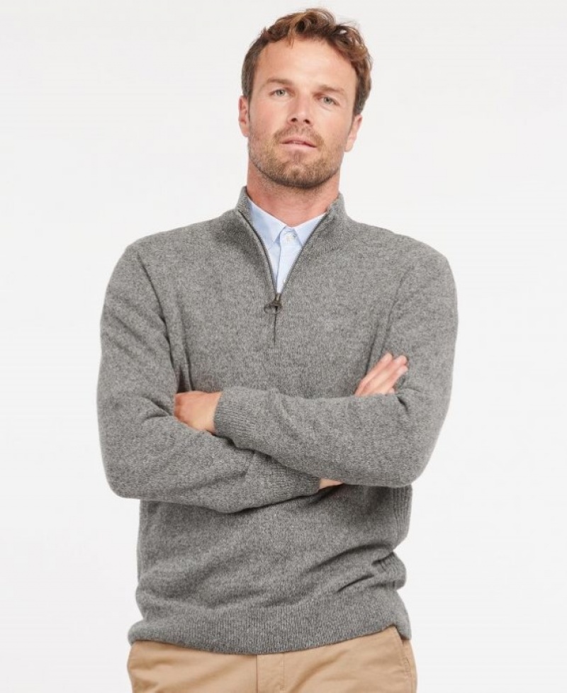 Barbour Tisbury Half Zip Gri | SVQW6744