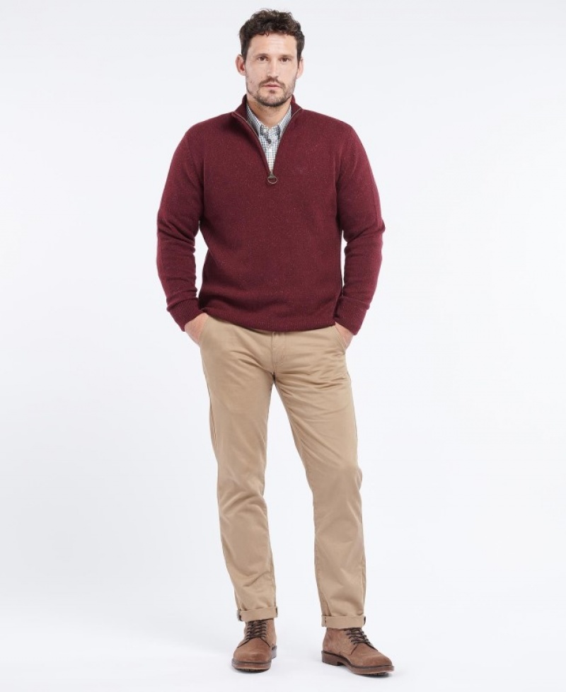 Barbour Tisbury Half Zip Rosii Inchis | AEQL7180