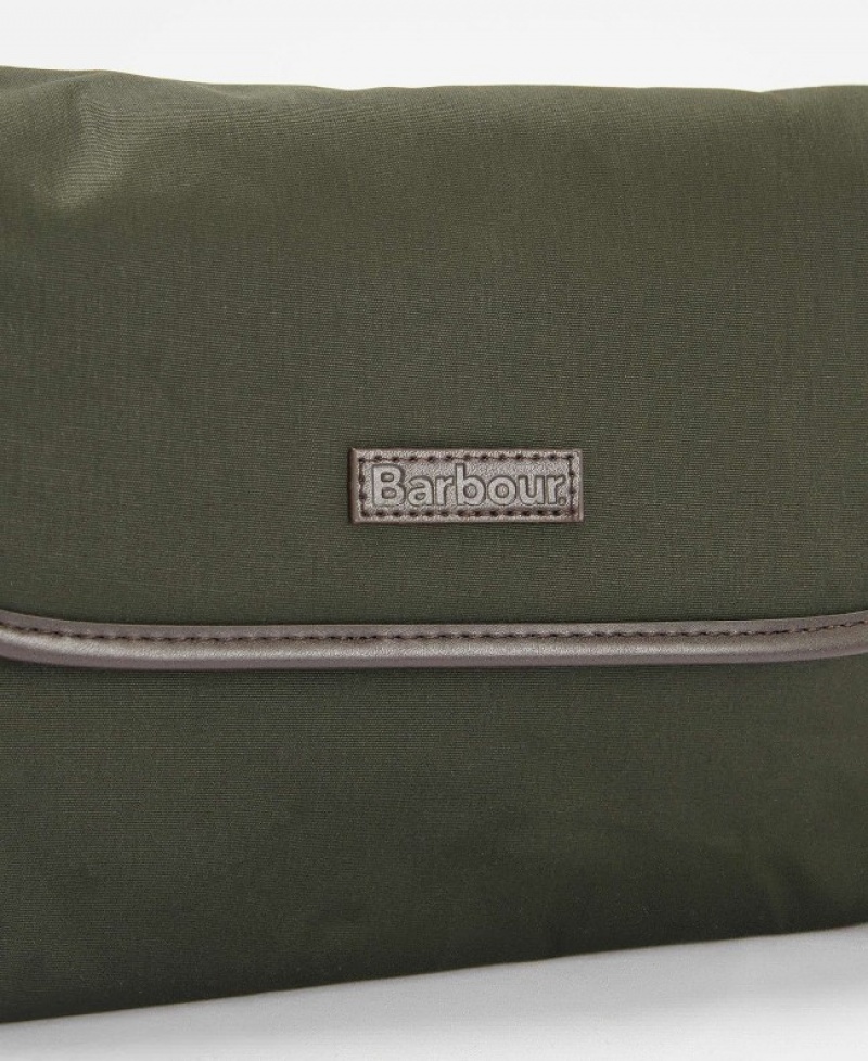 Barbour Wax Hanging Washbag Masline Verzi | LSGA9012
