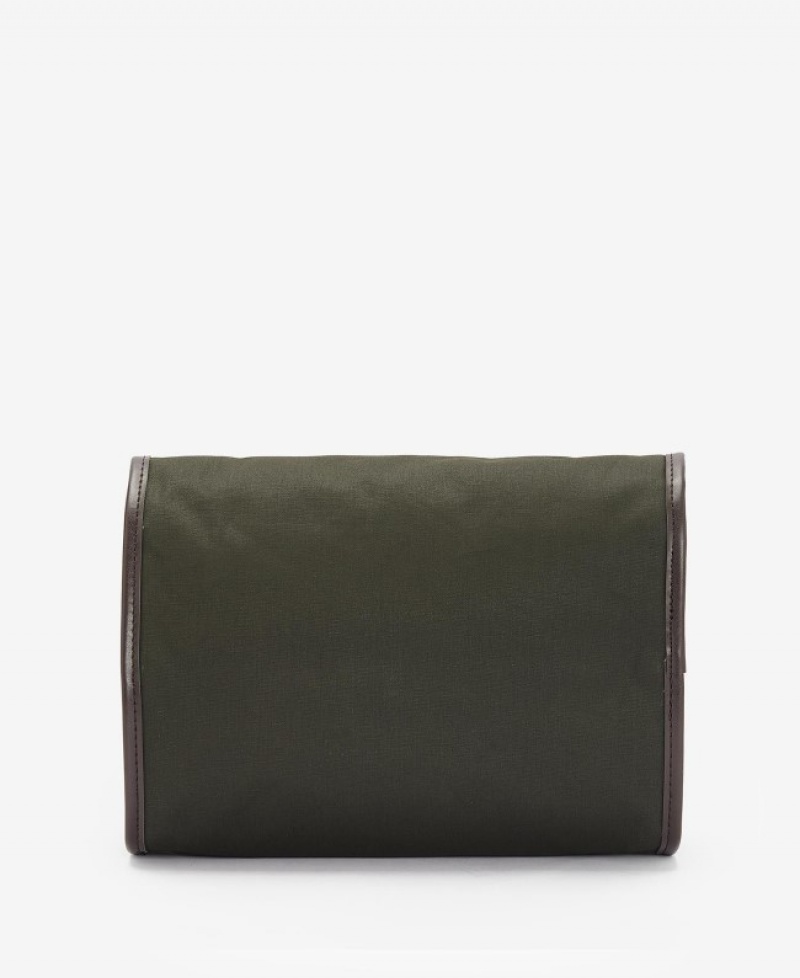 Barbour Wax Hanging Washbag Masline Verzi | LSGA9012