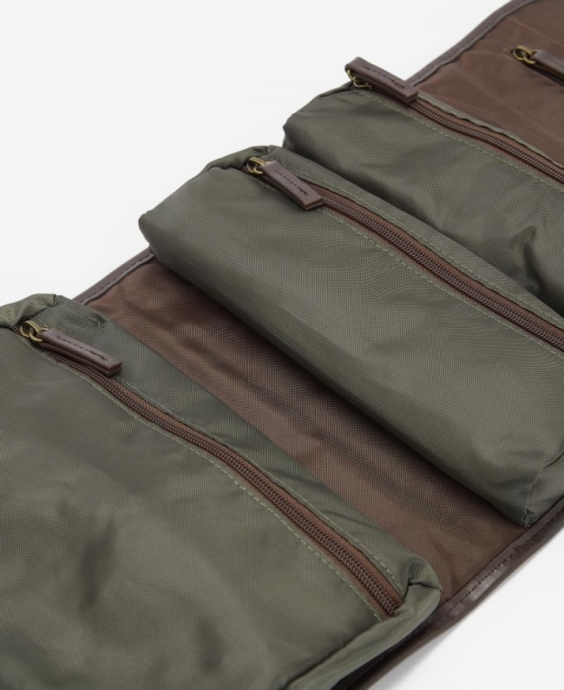 Barbour Wax Hanging Washbag Masline Verzi | LSGA9012