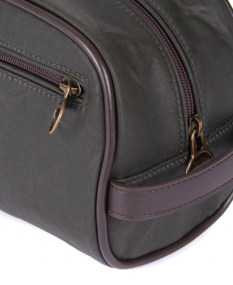Barbour Wax Washbag Masline Verzi | FKSU0748