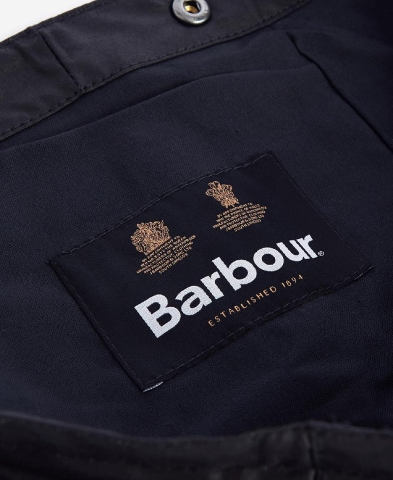 Barbour Waxed Bumbac Plain Negrii | SMFR4938