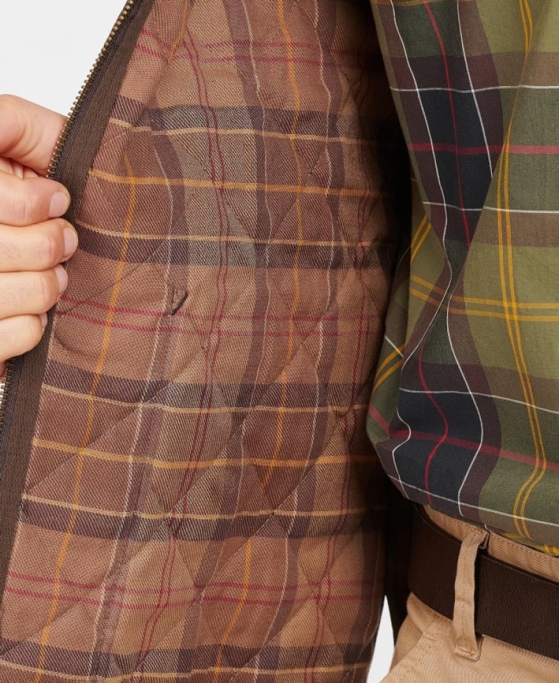 Barbour Zip-In Liner Matlasat Waistcoat Maro | OJIS9573